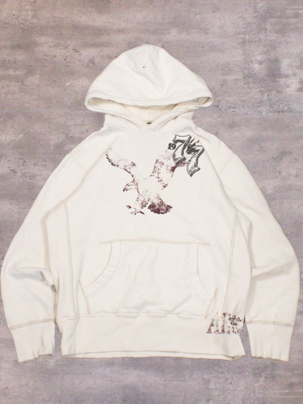 Vintage VTG Y2K 2000's 00's American Eagle White AOP Mall Core Hoodie Sweater